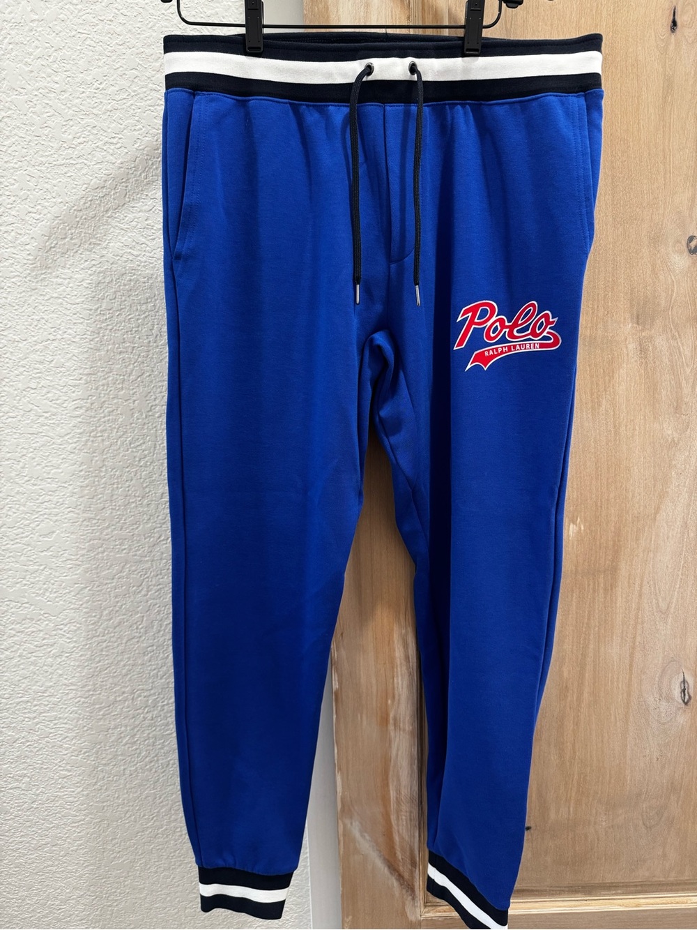 Polo by Ralph Lauren Blue Jogger Sweatpants with Red Logo
